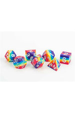 16mm Sharp Edge Silicone Rubber Poly Dice Set: Rainbow (7)