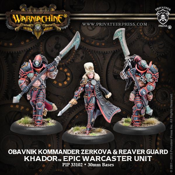 Warmachine Khador Obavnik Kommander Zerkova & Reaver Guard