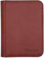 Pro-Binder: Premium Zippered 4-Pocket Suede Collection - Ruby