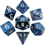 16mm Blue Painted Metal Polyhedral Dice Set
