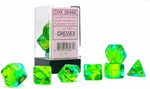 Gemini: Poly Translucent Green-Teal/yellow 7-Die Set
