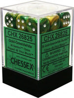 Gemini: 12mm D6 Gold Green/White (36)