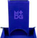 Fold Up Velvet Dice Tower: Blue