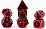 Digital Enamel Metal Dice Set, 16mm: Red with Black Enamel (7)