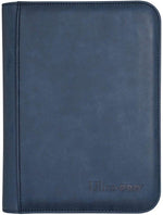 Pro-Binder: Premium Zippered 4-Pocket Suede Collection - Sapphire
