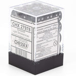 Borealis: 12mm d6 Light Smoke/silver Luminary Dice Block (36 dice)