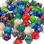 Monster Gaming Accessories: 10 Different Marble Color Gaming Dice Bulk Value Set (100)
