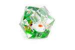 Hand Crafted 55mm Sharp Edge d20: Koi Pond