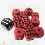 8ct Dice Set: 18mm D6: Opaque Red with Black