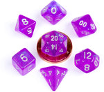 10mm Mini Stardust Acrylic Poly Dice Set: Purple (7)