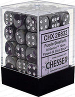 Gemini 2: 12mm D6 Purple Steel/White (36)