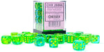 Gemini: 12mm d6 Translucent Green-Teal/yellow Dice Block (36 dice)