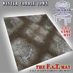 3x3 'Winter Cobble Town' F.A.T. Mat Gaming Mat