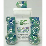 7ct Dice Set: Diffusion Neptune's Treasure (Arch'd D4 and Balance'd D20)