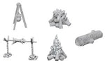 WizKids Deep Cuts Unpainted Miniatures: W10 Camp Fire & Sitting Log