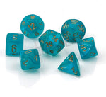 Borealis: Polyhedral Teal/gold Luminary 7-Die Set