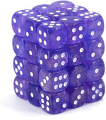 Borealis: 12mm d6 Purple/white Luminary Dice Block (36 dice)