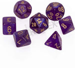 Borealis: Polyhedral Royal Purple/gold Luminary 7-Die Set
