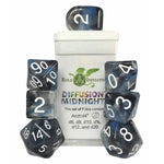7ct Dice Set with Arch'D4: Diffusion Midnight