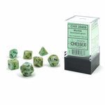Marble: Mini-Polyhedral Green/dark green 7-Die Set