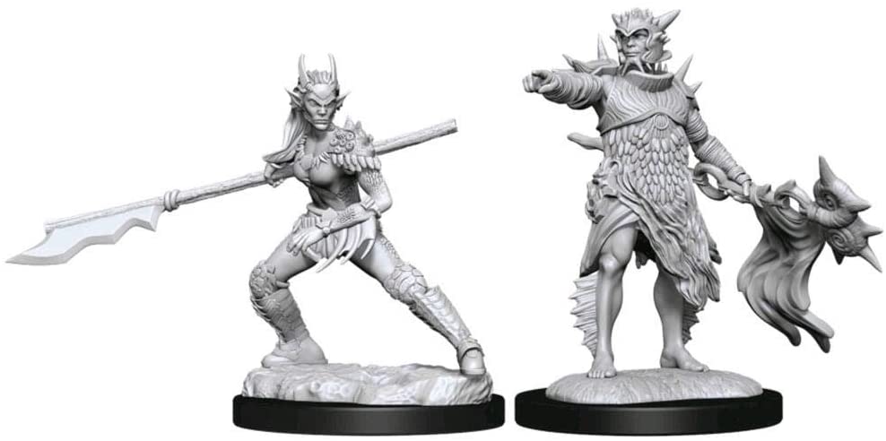 Magic the Gathering Unpainted Miniatures: W13 Coralhelm Commander & Halimar Wavewatch (Merfolk)