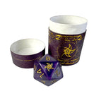 Leviathan D20 Astral Elder Sign: Mystic Purple with Gold Paint