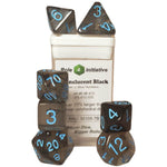 Polyhedral Dice - Translucent Black w/Blue, Arch'd4