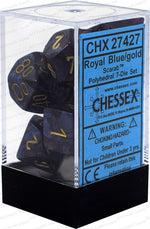 Chessex Polyhedral 7-Die Set Scarab Royal Blue/Gold 27427