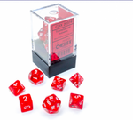 Translucent: Mini-Polyhedral Red/white 7-Die Set