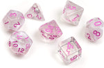 RPG Dice Set (7): White Cloud, Pink Ink