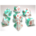 Lab Dice 3 Gemini: Poly Mint Green/White/Orange (7)