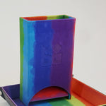 Fold Up Velvet Dice Tower: Watercolor Rainbow