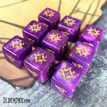Elder Dice (D6 Tube) Star of Azathoth: Nebula - Purple Void & Gold