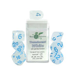 7ct Dice Set with Arch'D4: Translucent White