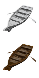 WizKids Deep Cuts Unpainted Miniatures: W18 Rowboat & Oars