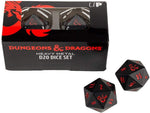 Dungeons and Dragons RPG: Heavy Metal - D20 Black and Red Dice Set (2)