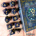 Elder Dice: Crest of Dagon 10 Dice Polyhedral Set - Glass and Wax