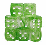 8ct Dice Set: 18mm D6: Diffusion Slime Green with White