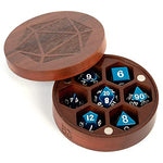 Premium Wood Round Dice Case: Purple Heart