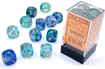Nebula: 16mm d6 Oceanic/gold Luminary Dice Block (12 dice)