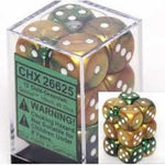 Gemini: 16mm D6 Gold Green/White (12)