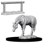 WizKids Deep Cuts Unpainted Miniatures: W10 Horse & Hitch