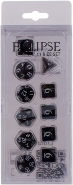 Eclipse: Poly 11 Dice Set- Jet Black