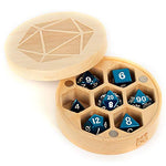 Premium Wood Round Case Dice Case: Maple