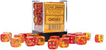 Gemini: 12mm d6 Translucent Red-Yellow/gold Dice Block (36 dice)
