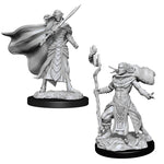 Magic the Gathering Unpainted Miniatures: W14 Elf Fighter & Elf Cleric