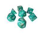 Marble: Mini-Polyhedral Oxi-Copper/white 7-Die Set