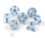 Borealis: Polyhedral Icicle/light blue Luminary 7-Die Set