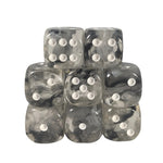 8ct Dice Set: 18mm D6: Diffusion Wraith with White