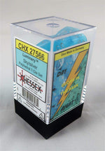 Dice Menagerie 10: Luminary Poly Sky/Silver (7)